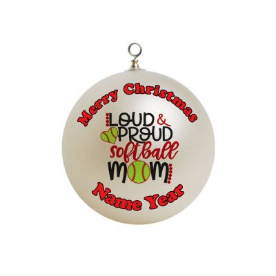 Personalized Softball Mom Christmas Ornament 2