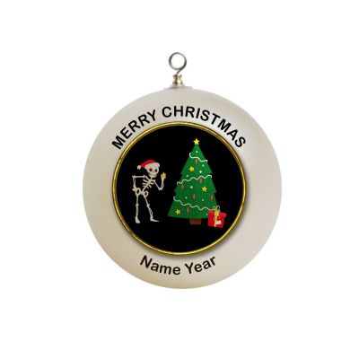 Personalized  Skeleton holding a star with a christmas tree Ornament  #2