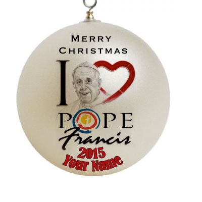 Personalized Father Pope Francis Christmas Ornament Custom Gift #2