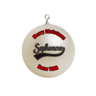 Personalized 10th grade  Sophomore in black Ornament 2