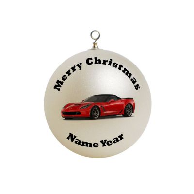 Personalized red corvette car driver Ornament 2