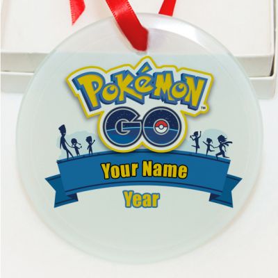 Personalized Pokemon go GLASS Ornament  Gift #17