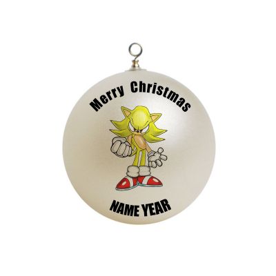 Personalized Super Sonic Christmas Ornament 2