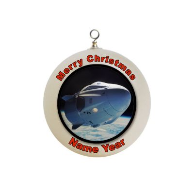 Personalized NASA Space X dragon Christmas Ornament 2