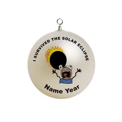 Personalized I survived the Solar Eclipse Funny  Christmas Ornament Custom Gift #2
