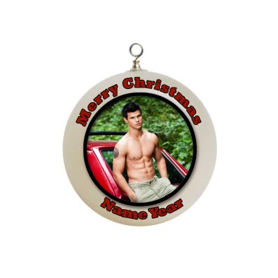 Personalized Taylor Lautner  No Shirt Christmas Ornament Custom Gift #2