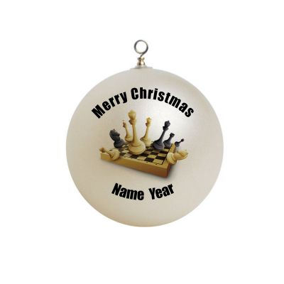 Personalized  Wooden Chess Board  Pieces Game Ornament Christmas 2