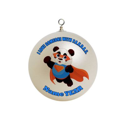 Personalized  I love someone with  P.A.N.D.A.S. Christmas Ornament Christmas Panda Bear 2