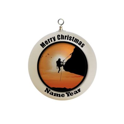 Personalized Rock Climbing Sunset Silhouette Christmas Ornament 2
