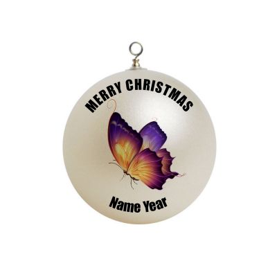 Personalized Purple and Yellow Butterfly  Ornament 2