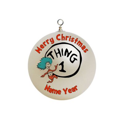 Personalized Dr Seuss Thing one  Christmas Ornament 2