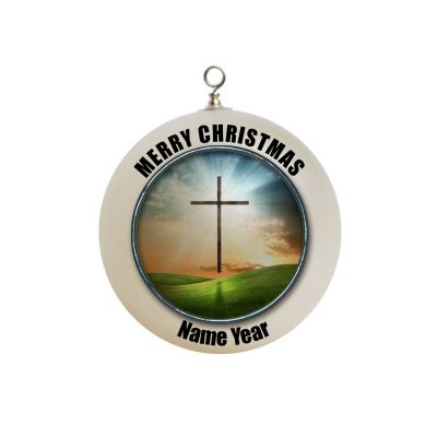 Personalized Cross Christmas Ornament 2