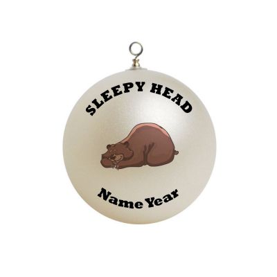 Personalized SLEEPY HEAD Bear Sleep boy girl Christmas Ornament 2