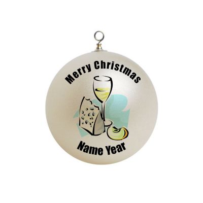 Personalized Cheese and wine Ornament 2