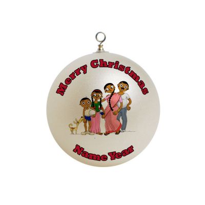 Personalized Indian Family of 4 Four  Ornament 2