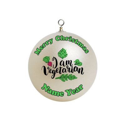 Personalized Vegtables I am Vegetarian Ornament 1