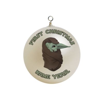 Personalized Star Wars The Mandalorian Baby Yoda First Christmas Ornament  #37
