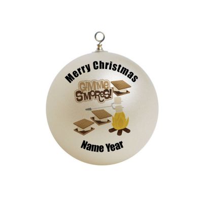 Personalized  Marshmellow Gimme Smores  camping Ornament Christmas 3