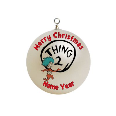 Personalized Dr Seuss Thing two  Christmas Ornament 3