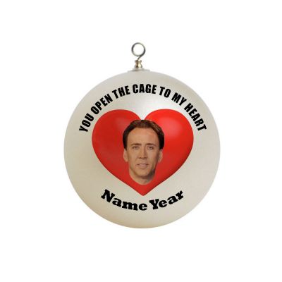 Personalized Nicolas Cage You Open the Cage to my heart  Ornament 3