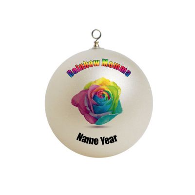 Personalized  rainbow momma mom mother rose baby Christmas  Ornament 3