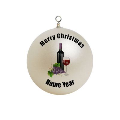 Personalized Wine and grapes glass of wine movie Ornament 3
