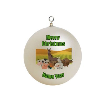 Personalized Farm Animals Cow Pig Chicken Rooster Sheep Rabbit Bull Horse Ornament 3
