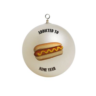 Personalized  Food Hot Dog Addicted Funny Ornament  #3