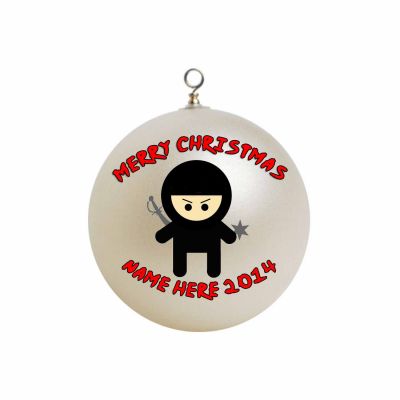 Personalized Black Ninja Custom Christmas Ornament #3