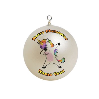 Personalized Unicorn  Dabbing Ornament 3