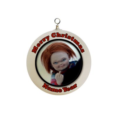 Personalized Chucky Middle Finger Christmas Ornament Custom Gift #3