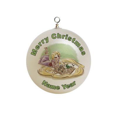 Personalized Tangled Rapunzel Illustration Christmas Ornament 3