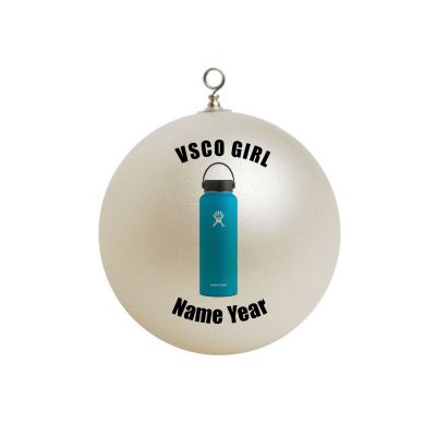 Personalized  VSCO Girl  Hydro Flask Blue Ornament  #4