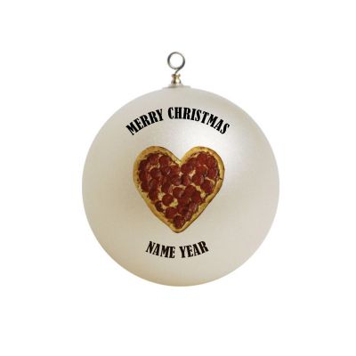Personalized  Food Pizza Heart  Funny Ornament  #4