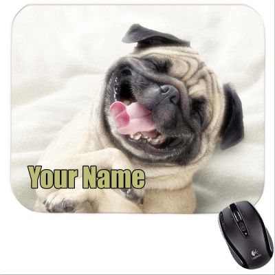 Personalized Pug Laughing Dog Mousepad Pug 4