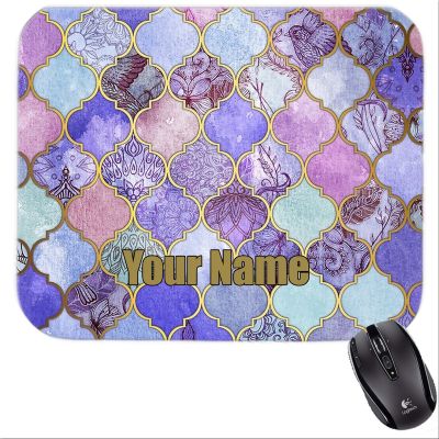 Personalized Abstract Blue, Purple, Pink Pattern Mousepad #4