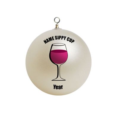 Personalized Wine Sippy Cup Ornament 4