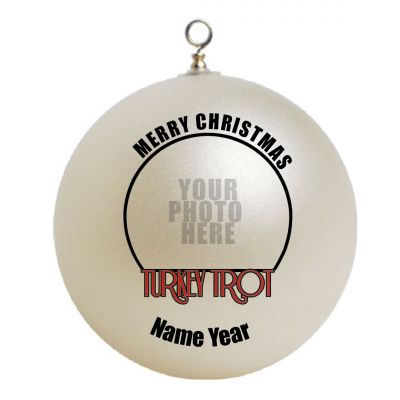 Personalized Turkey trot border  5k run thanksgiving Ornament ADD YOUR PHOTO 4