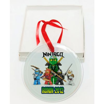 Personalized Ninjago Glass Christmas Ornament Custom Gift #4