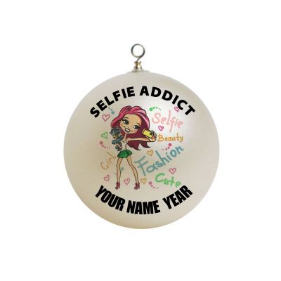 Personalized  Selfie Addict Cell Phone Girl funny Ornament 4