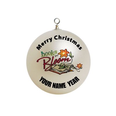 Personalized  Books In Bloom Flowers and Books Ornament 4