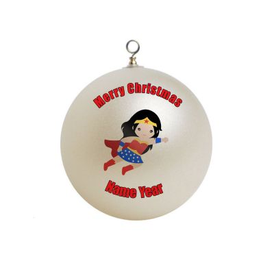 Personalized Wonder Woman Clipart Kids Girl Super hero girl Ornament 5