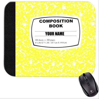 Personalized Yellow  Composition Book Mousepad #5
