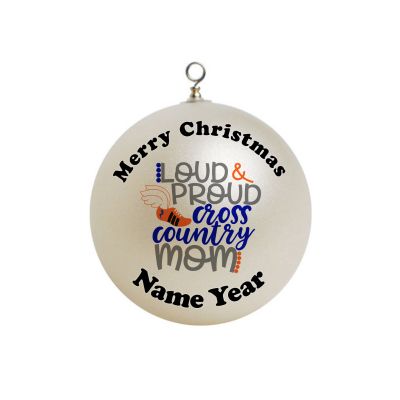 Personalized Cross Country Mom Loud and Proud Ornament 5