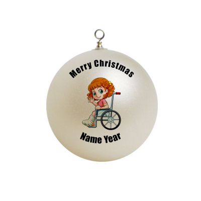 Personalized Girl In a Wheelchair Patient Ornament  #5