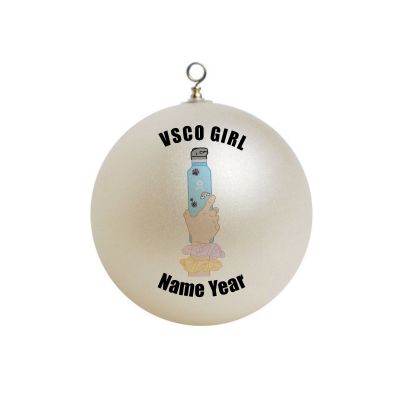 Personalized  VSCO Girl  Hydro Flask with hand and scrunchies Ornament  #5