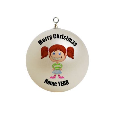 Personalized Girl With Braces on Ornament 5