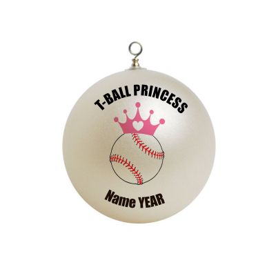 Personalized T-ball Tee-ball  Princess ball and a crown Ornament 5