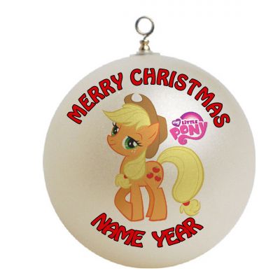 Personalized My Little Pony Christmas Applejack Jellow and Orange Ornament #5