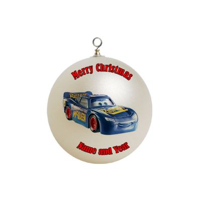 Personalized Cars Blue  Lightning  McQueen  #5 Christmas Ornament